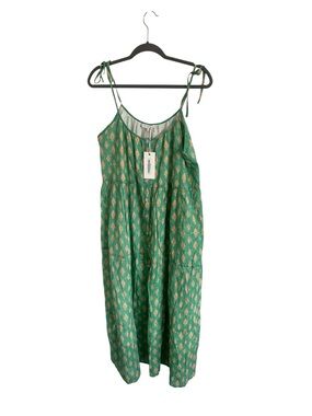 NWT Marea Siesta Green Printed Tie-Strap Sundress, size large